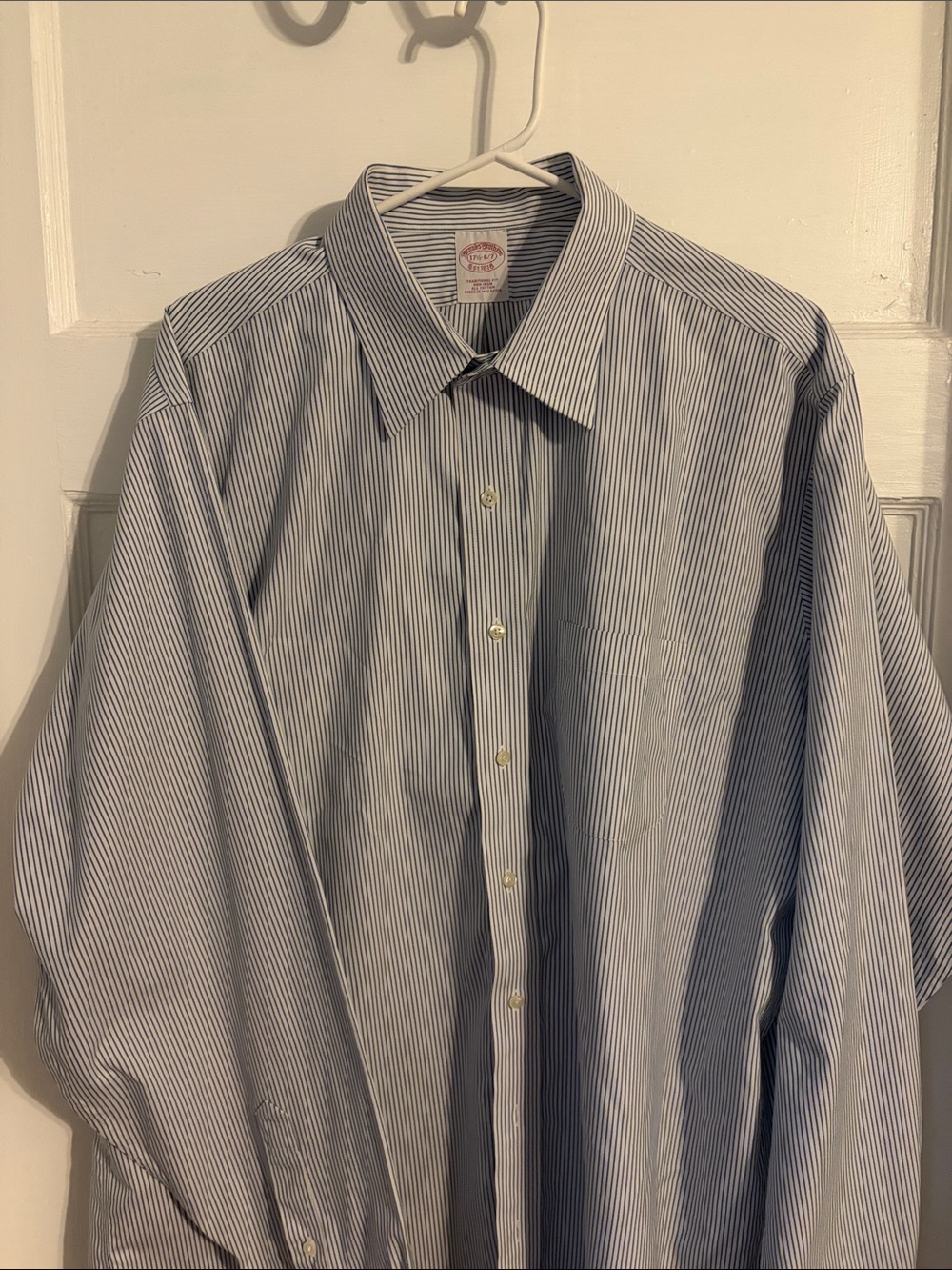 Brooks Brothers Blue and White Pinstripe Dress Shirt